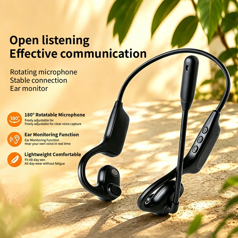 Shure Mic Sm58 - 開放型ワイヤレスヘッドセット、回転式マイク、リアルタイム音声フィードバック機能、TFカード対応、30時間の連続再生、スポーツ用ヘッドホン、歌や運動に最適。