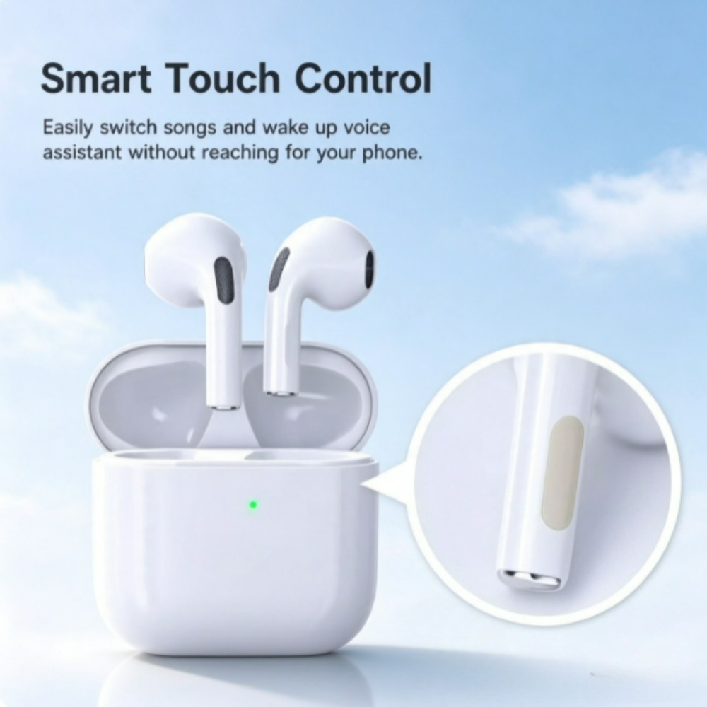Wireless Earbuds Tws - オリジナルPro4 TWSワイヤレスイヤホン、Bluetoothヘッドセット、HiFiノイズキャンセリング機能搭載、防水仕様、ゲームやスポーツに最適、マイク付きヘッドホン。