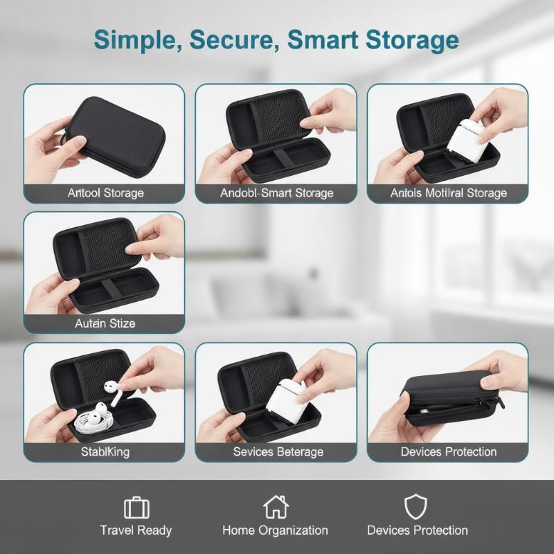 軽量で丈夫なEVA製イヤホン収納ケース。持ち運び可能なジッパ - Headphone Case Hard のレビューと価格