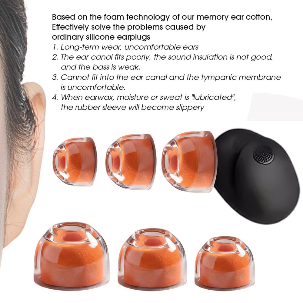 S/M/L シリコーン + メモリーフォームイヤホンイヤーチ - Earphone Foam Tip のレビューと価格